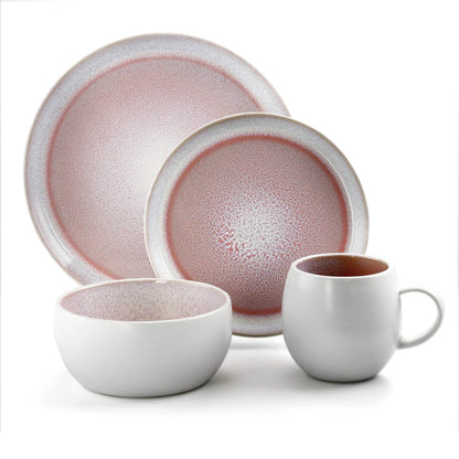 Elama Mocha Mauve 16 Piece Stoneware Dinnerware Set in Purple