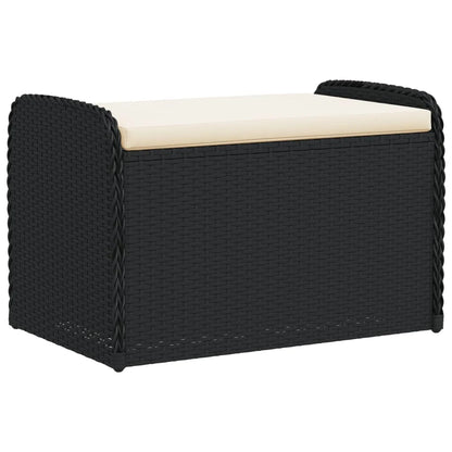 vidaXL Storage Bench with Cushion Outdoor Garden Seat Furniture Poly Rattan