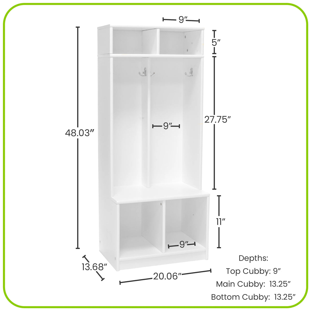 Little Partners Locker Cabinet Cubby Organizer, Learn 'N Store Wooden Classroom Cubbies Compartment Lockers for Storage of Toddlers and Kids Coats, Equipment, Backpacks - Espresso