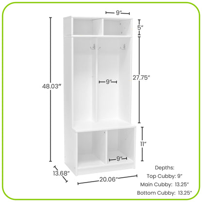 Little Partners Locker Cabinet Cubby Organizer, Learn 'N Store Wooden Classroom Cubbies Compartment Lockers for Storage of Toddlers and Kids Coats, Equipment, Backpacks - Espresso