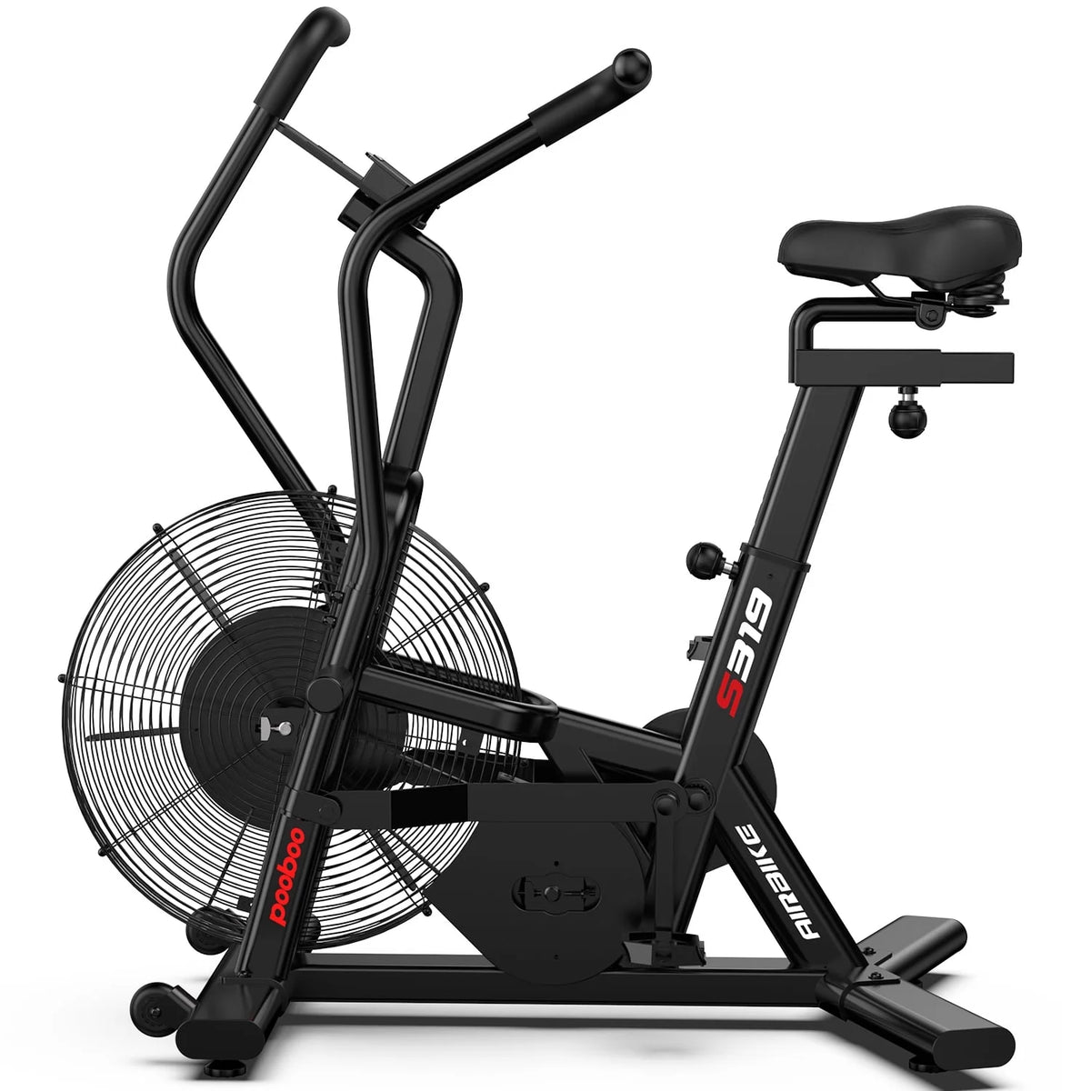 LNOW Commercial Built-in Bluetooth Fan Exercise Bike, Adjustable Air Resistance with Dual-Action Handlebars, Heavy Duty Indoor Cycling Bike for Home Gym Traininning, 350lbs Arm/Leg Cardio Workout