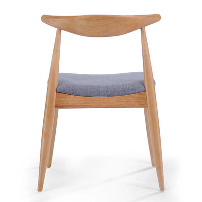GDF Studio Virgil Mid Century Modern Fabric Upholstered Dining Chairs, Set of 2, Charcoal and Walnut