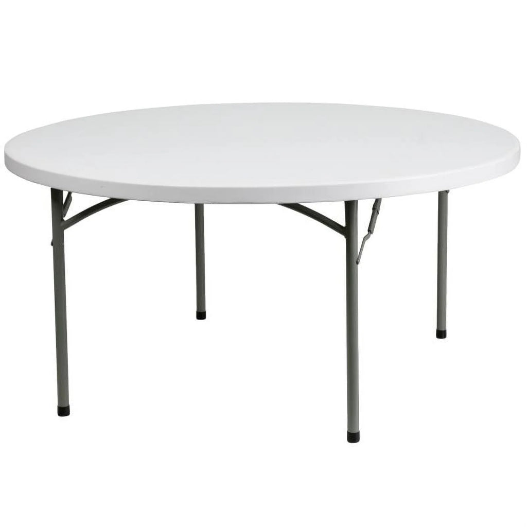 (10 PACK) 60'' Round Plastic Folding Table - Heavy Duty Banquet Table