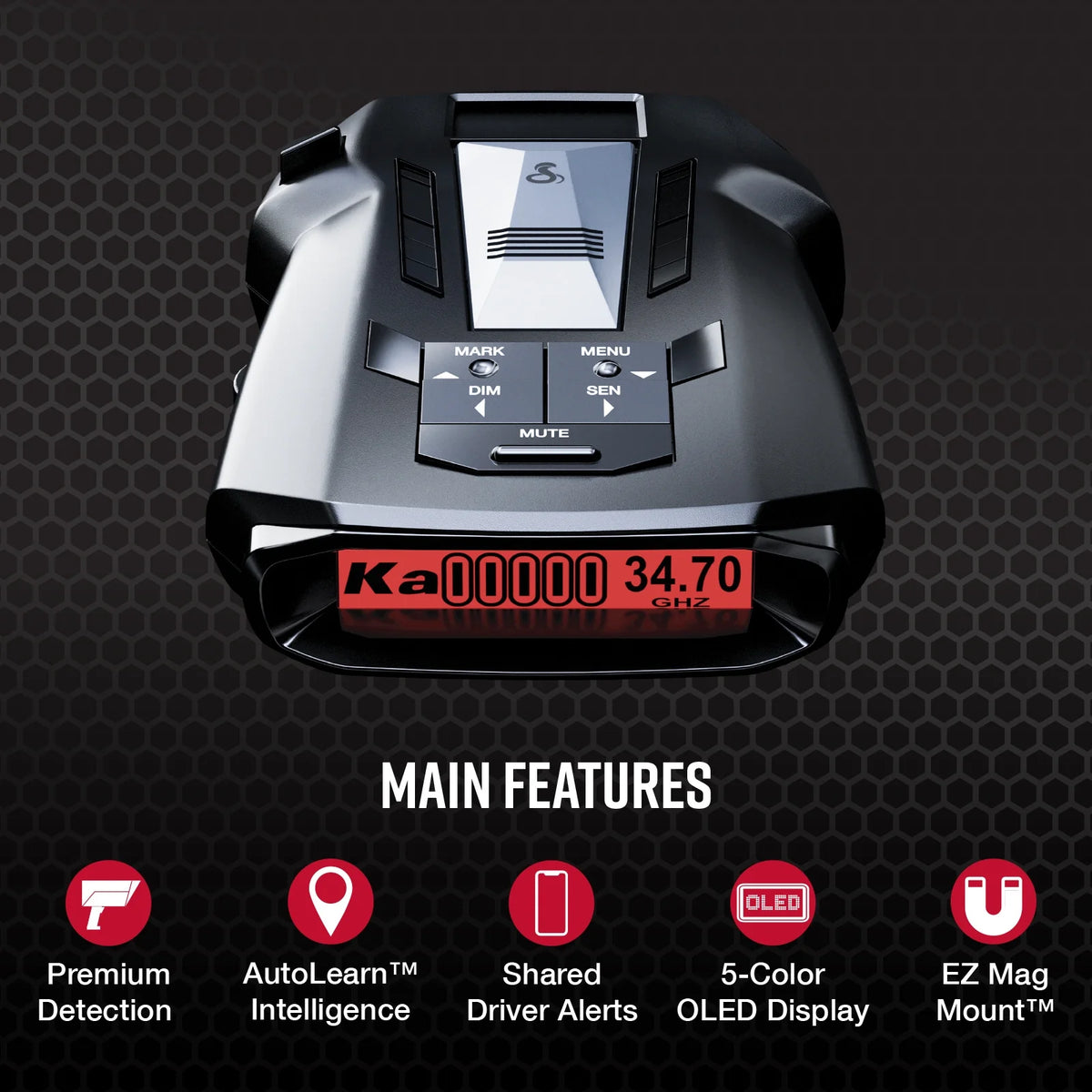 Cobra RAD 700i Laser Radar Detector - Premium Detection Range, AutoLearn Intelligence, Advanced Filtering, Apple CarPlay & Android Auto, Front & Rear Detection