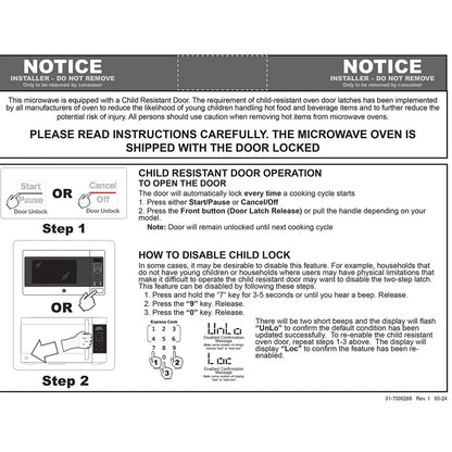GE GCST11N1WSS 1.1 cu. ft. Countertop Microwave Oven 950 Watts Stainless Steel Bundle with 2 YR CPS Enhanced Protection Pack