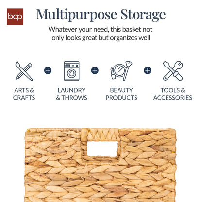Best Choice Products 12x12in Hyacinth Baskets, Set of 5 Multipurpose Collapsible Organizers w/ Inserts - Natural