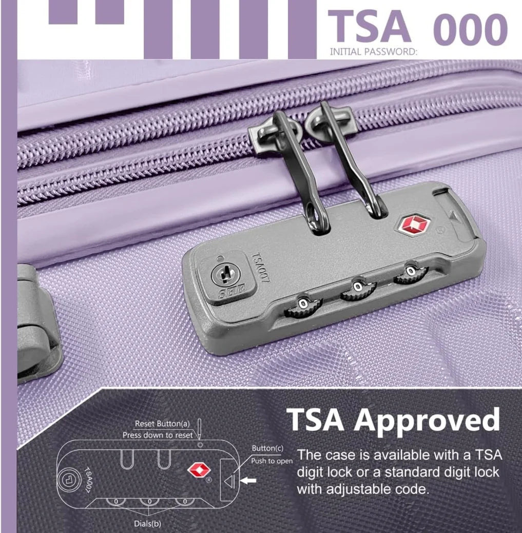 6-Piece Hardshell Luggage Set with Expandable Spinner Suitcases & TSA Lock, 25% Extra Capacity, Duffel Bag & Toiletry Kit, Cream ABS Suitcases