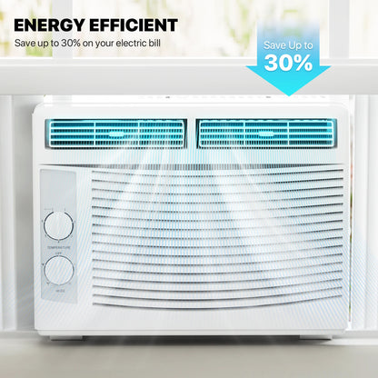 mollie 12,000 BTU 115V Window Air Conditioner, Cools Rooms up to 450 Sq.Ft., Window AC Unit with Remote Control, 24H-Timer and 3 Fan Speeds, White
