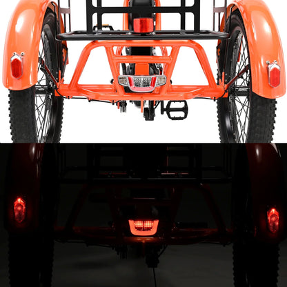 ABORON 3.0 Fat Tire Electric Trike for Senior Foldable E-Bike, 500W Motorized Tricycle Adult 20" Folding 3 Wheel Electric Commute Bike Trike w/48V Battery and Storage Baskets,