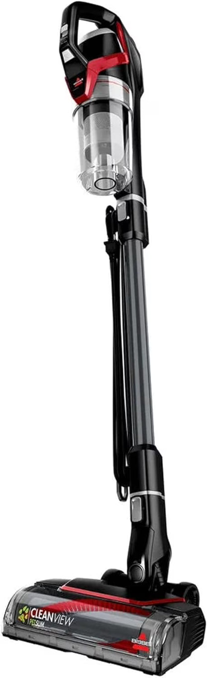 BISSELL Pet Hair Eraser Slim Corded Stick Vacuum, Carpet, Area Rugs, Hard Floor, Upholstery, Lightweight, Swivel Steering, Tangle-Free Brish Roll, 3875, Black