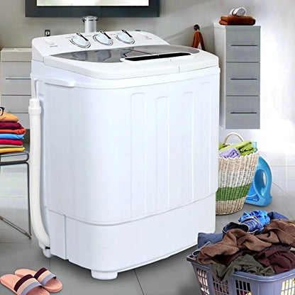 Compact Mini Twin Tub Washing Machine Portable 13lbs Laundry Washer and Dryer