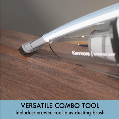 Kenmore DS1030 Lightweight Cordless Stick Vacuum Cleaner, 24V, White, Handvac under 3lbs