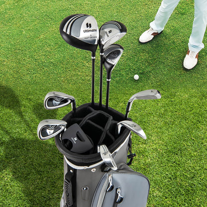 Costway Men's Complete Golf Clubs Package Set 10 Pieces Includes Alloy Driver