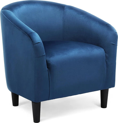 Club Chair, Velvet Accent Chair Upholstered Barrel Chair Sitting Chair with Armrest and Low Back for Living Room Bedroom, Pink