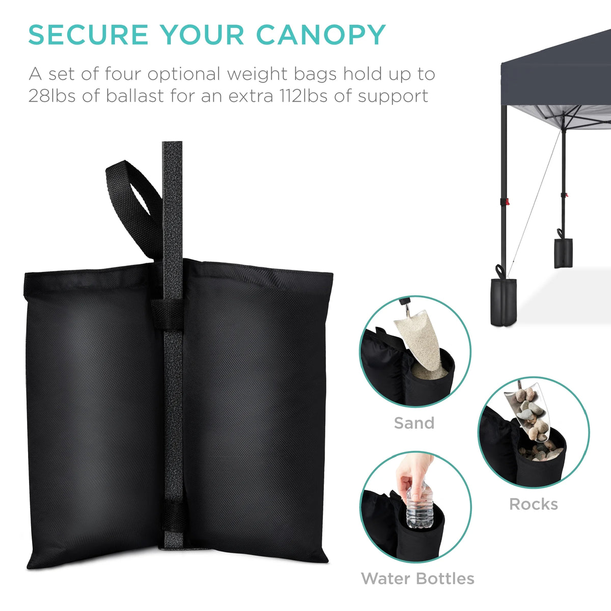 Best Choice Products 12x12ft Easy Setup Pop Up Canopy w/ 1-Button Setup, Wheeled Case, 4 Weight Bags - Navy Blue