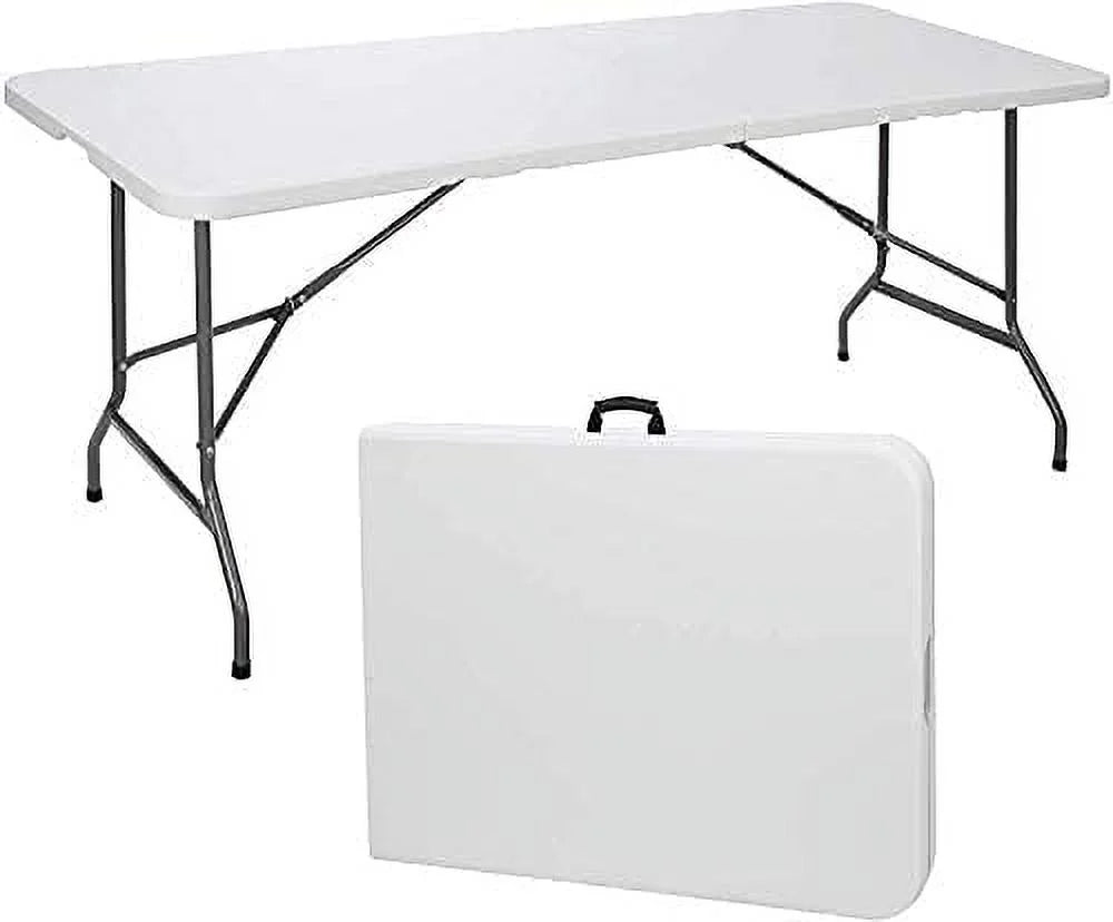 Amazing for less 8ft Folding Table White Plastic Portable Long Foldable Tables Indoor Outdoor Party Picnic Camping Fold Table 8 Foot (4ft, 6ft, 8ft)