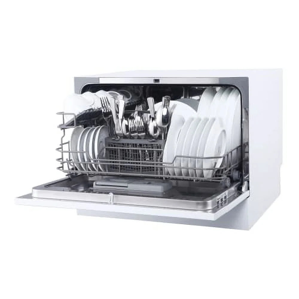 Magic Chef Energy Star 6-Place Setting Countertop Dishwasher (Model MCSCD6W5)  Fits under cabinetry as it sits 17.2" Tall