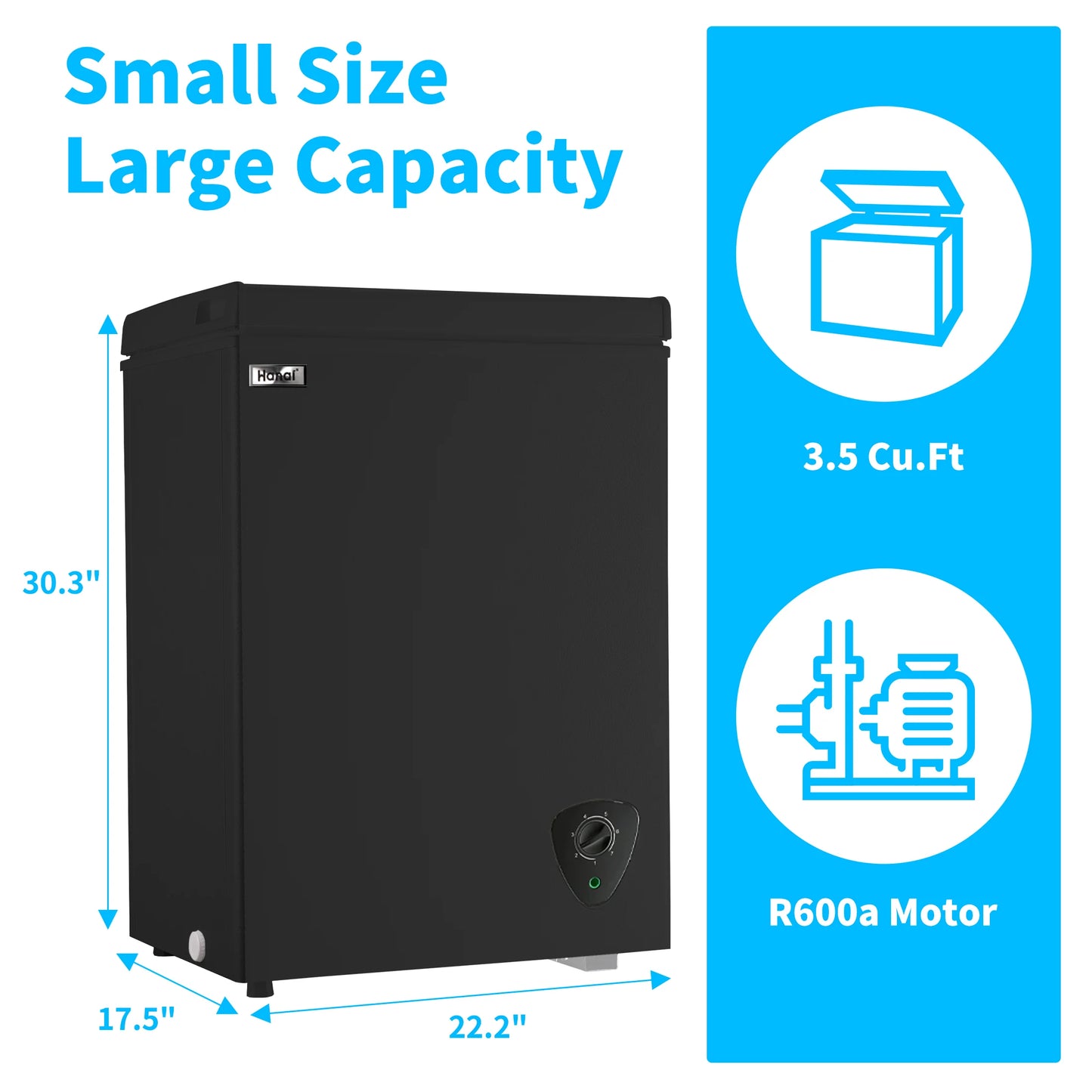 3.5 Cu.ft Freezer, Chest Freezer, Deep Freezer with Top Open Door