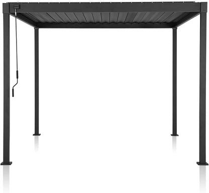 Mirador 10'x 10' Outdoor Pergola, 80S Steel Frame w/ Adjustable Louvers Roof for Garden, Patio, Backyard, Dark Gray