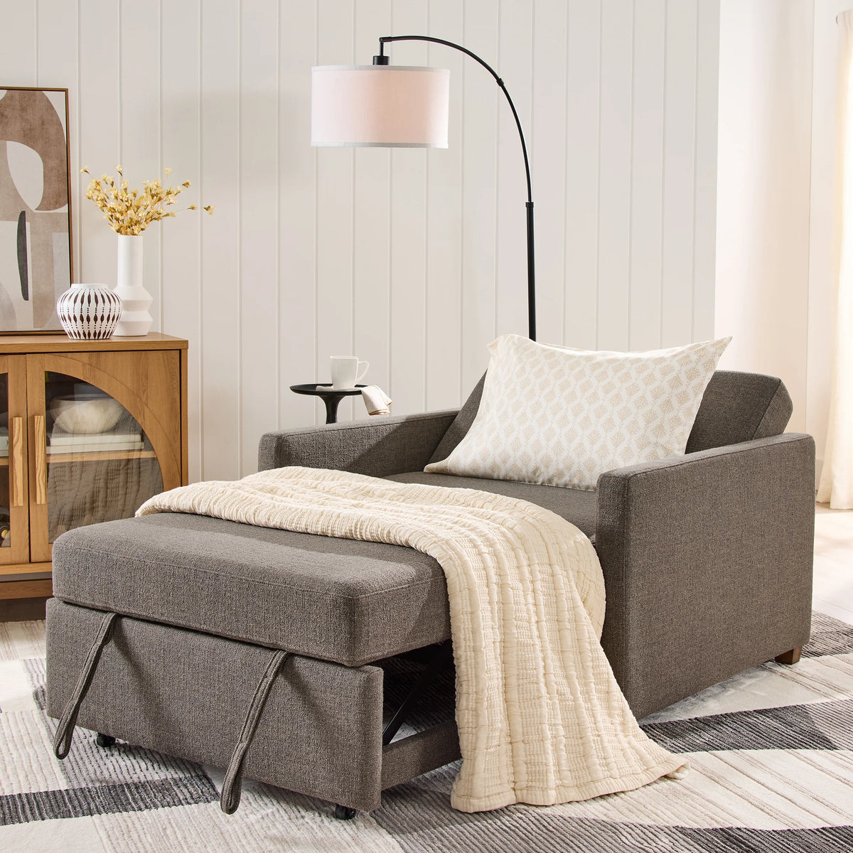 Better Homes & Gardens Nolan Pull Out Sleeper Accent Chair, Wheat