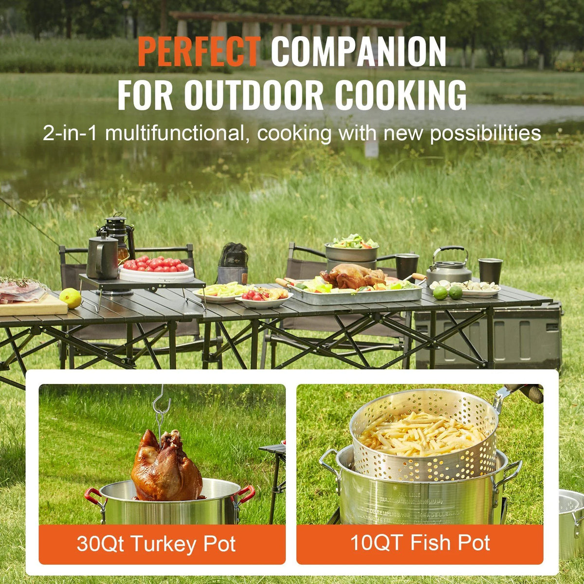 Masterbuilt 30QT Aluminum Turkey Deep Fryer Kit with High-Pressure Burner for Outdoor Use, Includes Poultry Rack and Thermometer