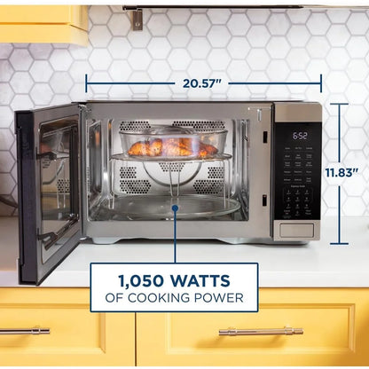 GE 3-in-1 Microwave Oven, 1,050 Watts Air Fryer, Broiler & Convection 1.0 Cu. Ft
