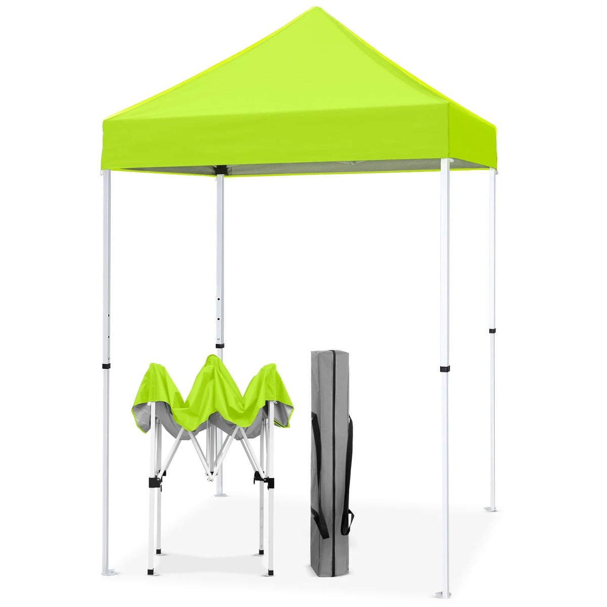 EAGLE PEAK 5x5 Pop Up Canopy Tent Instant Outdoor Canopy Easy Set-up Straight Leg Folding Shelter（Blue）
