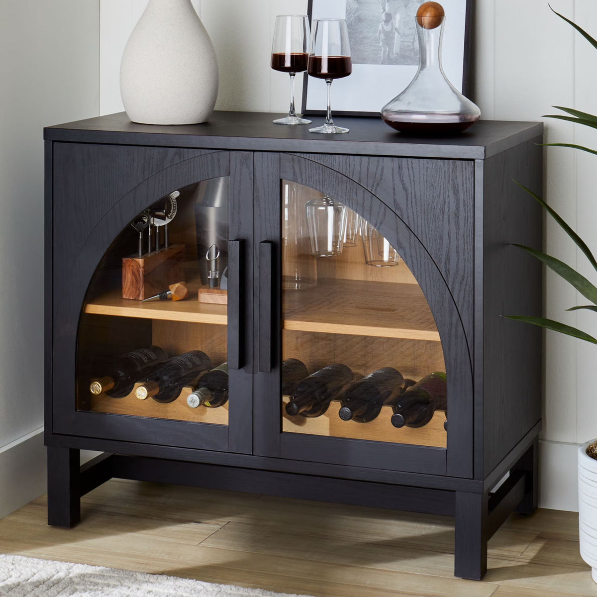 Better Homes & Gardens Juliet Arch Door Kitchen Console, Black Finish