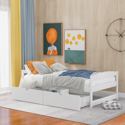 Euroco Twin Size Wooden Daybed with 2 Storage Drawers for Kids Bedroom, Gray
