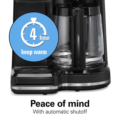 Hamilton Beach 2-Way Programmable Iced/Hot Coffee Maker, Single-Serve and 12 Cup Glass Carafe, 47501J