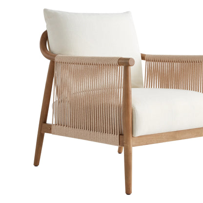 CHITA Modern Accent Chair, Braid Armchair Living Room Chair, Cream