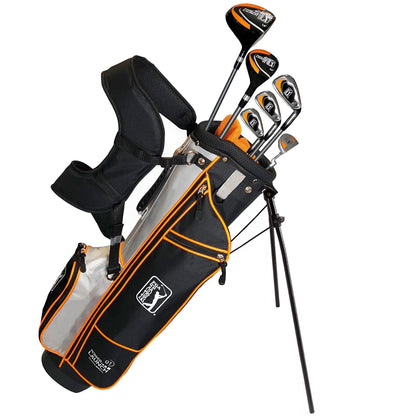 PGA Tour Right-Handed 10 Piece Kids Golf Club Stand Bag Set; Player Height 4'8 - 5'2", Ages 8-12