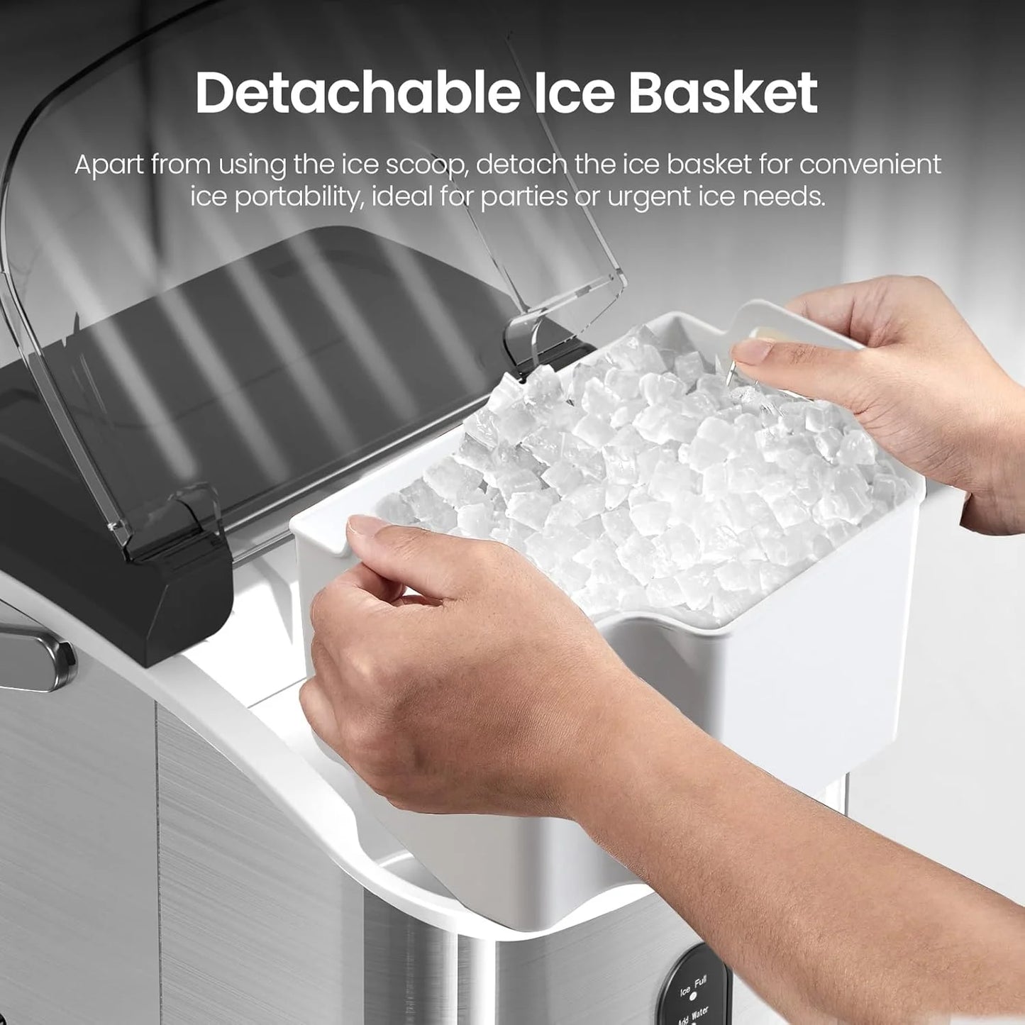 Auseo Nugget Ice Maker Countertop,  Ready in 6 Mins ,35Lbs Each  day with Self-Cleaning,Portable Sonic  Ice Machine  for Home/Office/Bar, Black