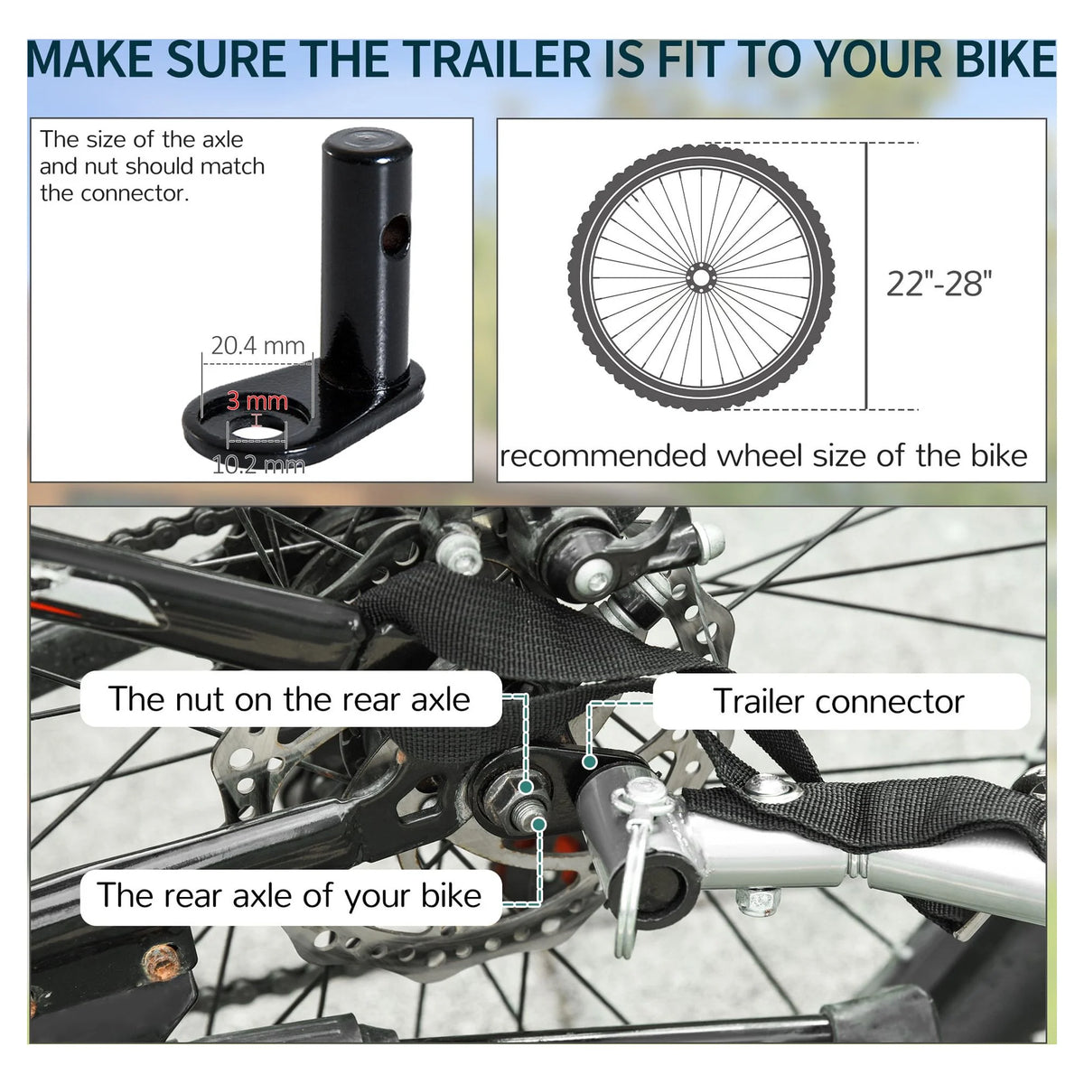 Aosom Bicycle Cargo Trailer, Two-Wheel Bike Luggage Wagon Bicycle Trailer with Removable Cover, Yellow