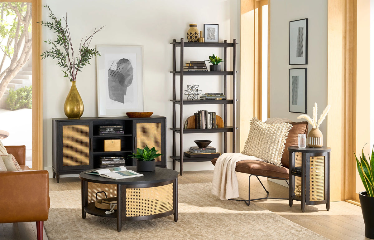 Better Homes & Gardens Springwood 5 Shelf Bookcase with Solid Wood Frame, Light Honey Finish