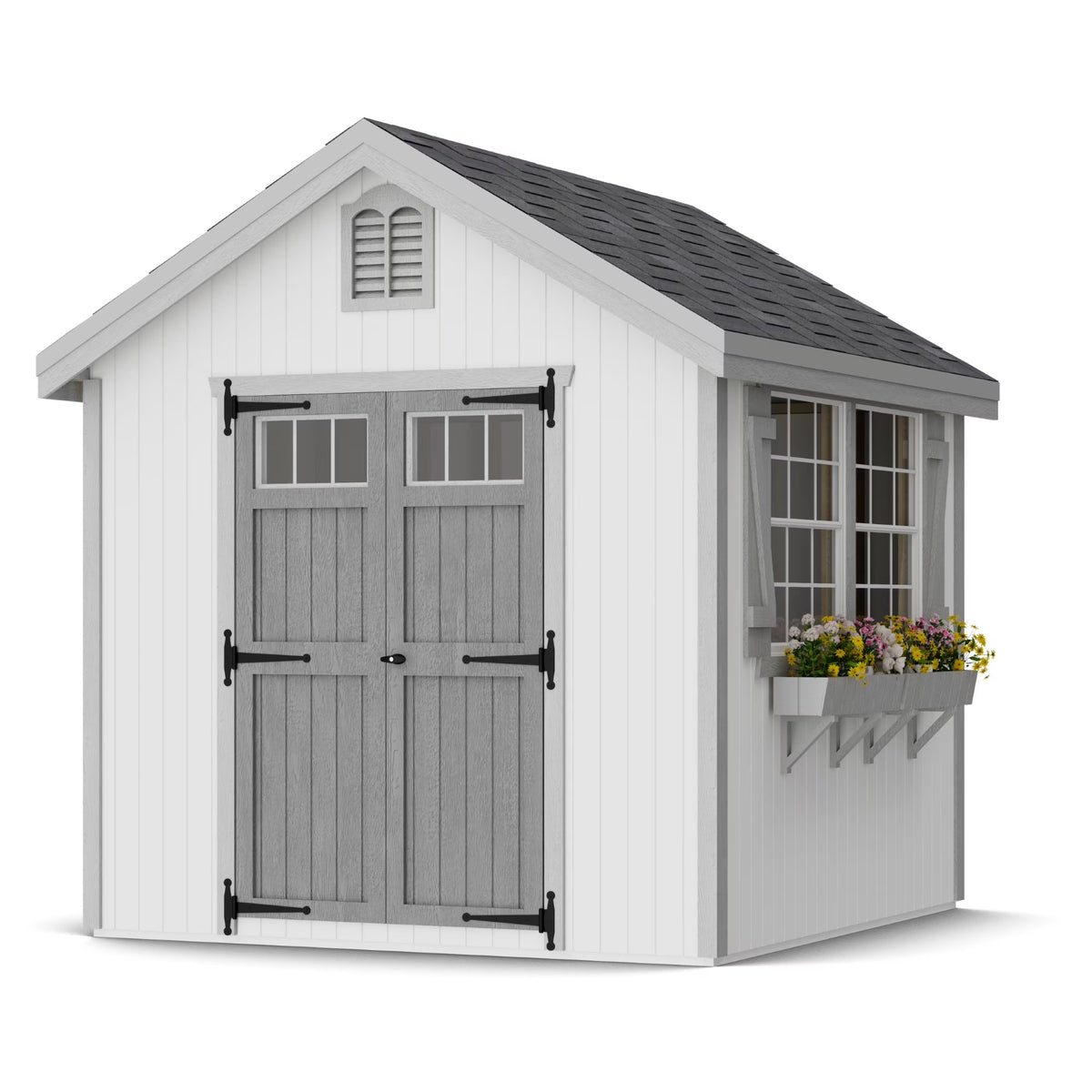 Little Cottage Co. 8x8 Colonial Williamsburg Shed with Operable Windows, Outdoor Wood Storage Do-It-Yourself Precut Kit