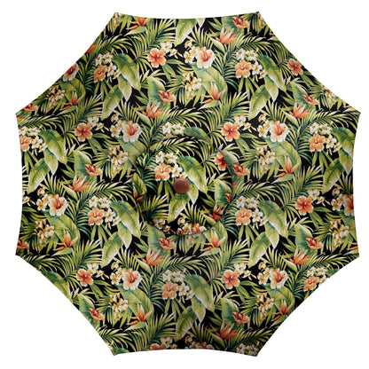 BrylaneHome Outdoor Tilt-And-Crank Umbrella With 8 Sturdy Steel Ribs Heavy Duty Fade-Resistant Tilting Shade Patio Garden Backyard Décor Pool Home