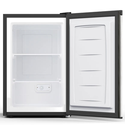 KNDKO 3.2Cu.ft Upright Freezer, Compact Freezer with Removable Shelves, Adjustable Thermostat for Home/Kitchen/Office, SILVER