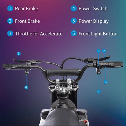Nasitip Electric 350W Dirt Bike for Kids 8-16 year - Black