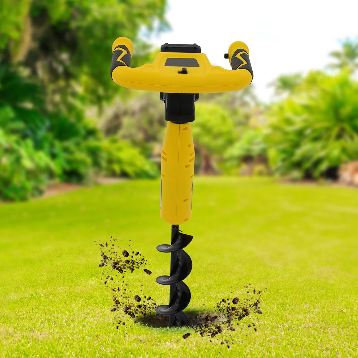 ToppiJoy 550rpm Cordless Electric Post Hole Digger Hole Digging Machine Electric Earth Auger for Post Hole Digging Drilling Tree Planting, with Battery and Charger