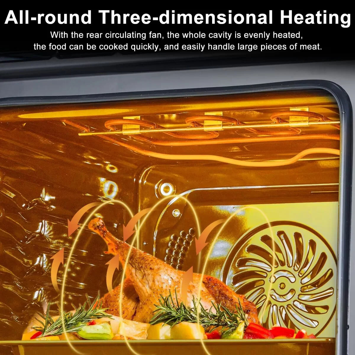 Single Wall Oven 24", Built-in Electric Ovens with Steam & Grill & Air Frying Mode, 2.5Cu.ft Convection Built-in Oven, Colorful Touch Screen, Stainless Steel