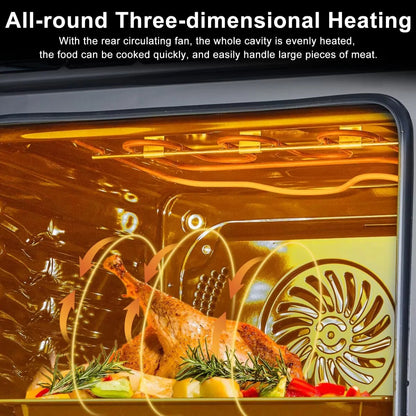 Single Wall Oven 24", Built-in Electric Ovens with Steam & Grill & Air Frying Mode, 2.5Cu.ft Convection Built-in Oven, Colorful Touch Screen, Stainless Steel