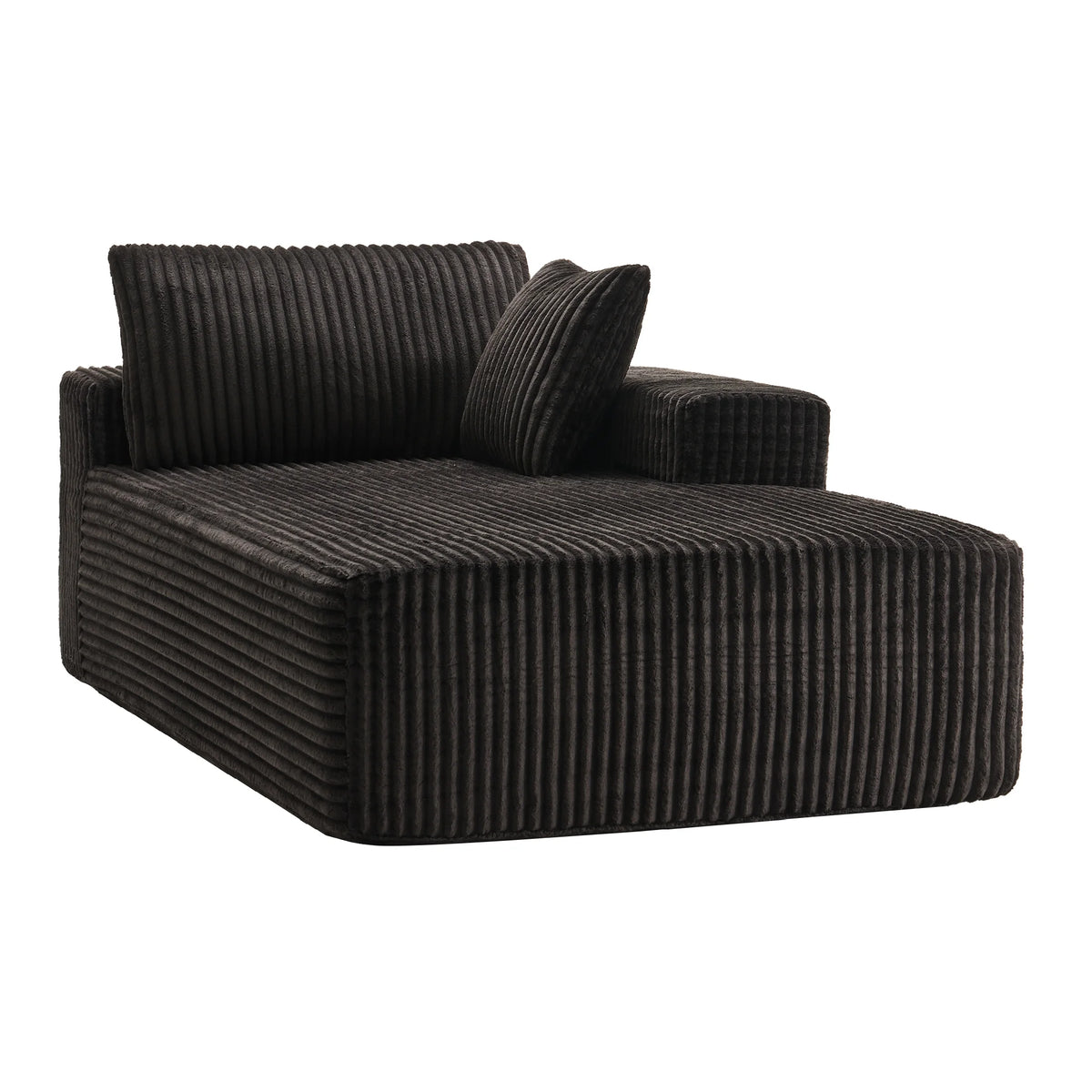LUMIHO Chaise Lounge Chair Indoor, 42" Sleeper Chair with Two Throw Pillows and Armrests, Corduroy Chaise Couch Chair with Ottoman for Living Room, Bedroom, Apartment, Green