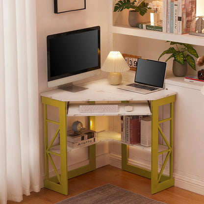 Brown Triangle Corner Desk, Office/Computer/Writing Desk for Student Apartments