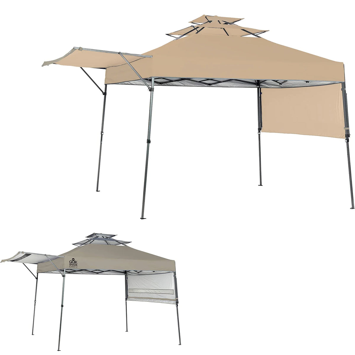 Garden Winds Custom Fit Replacement Canopy Top Cover Compatible with The Quick Quik Shade Summit Triple Tier 10x10 Tent - Upgraded Performance RIPLOCK 350 Fabric…