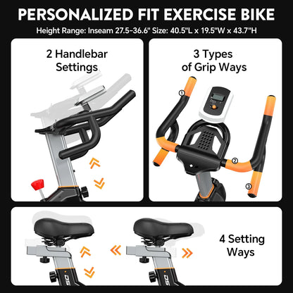 LNOW Commercial Built-in Bluetooth Fan Exercise Bike, Adjustable Air Resistance with Dual-Action Handlebars, Heavy Duty Indoor Cycling Bike for Home Gym Traininning, 350lbs Arm/Leg Cardio Workout