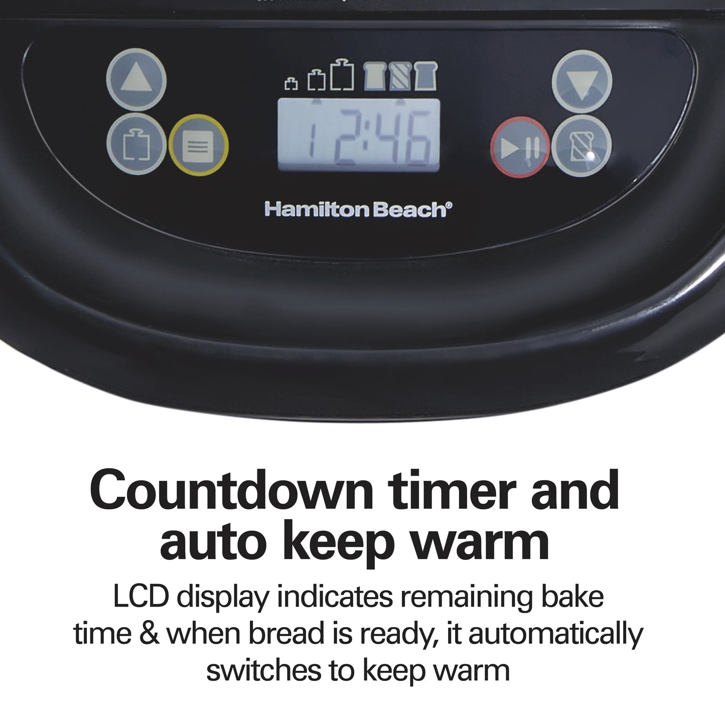 Hamilton Beach 2 lb Bread Maker Machine, Artisan Dough Bread Maker with 14 Settings, Black & Stainless Steel