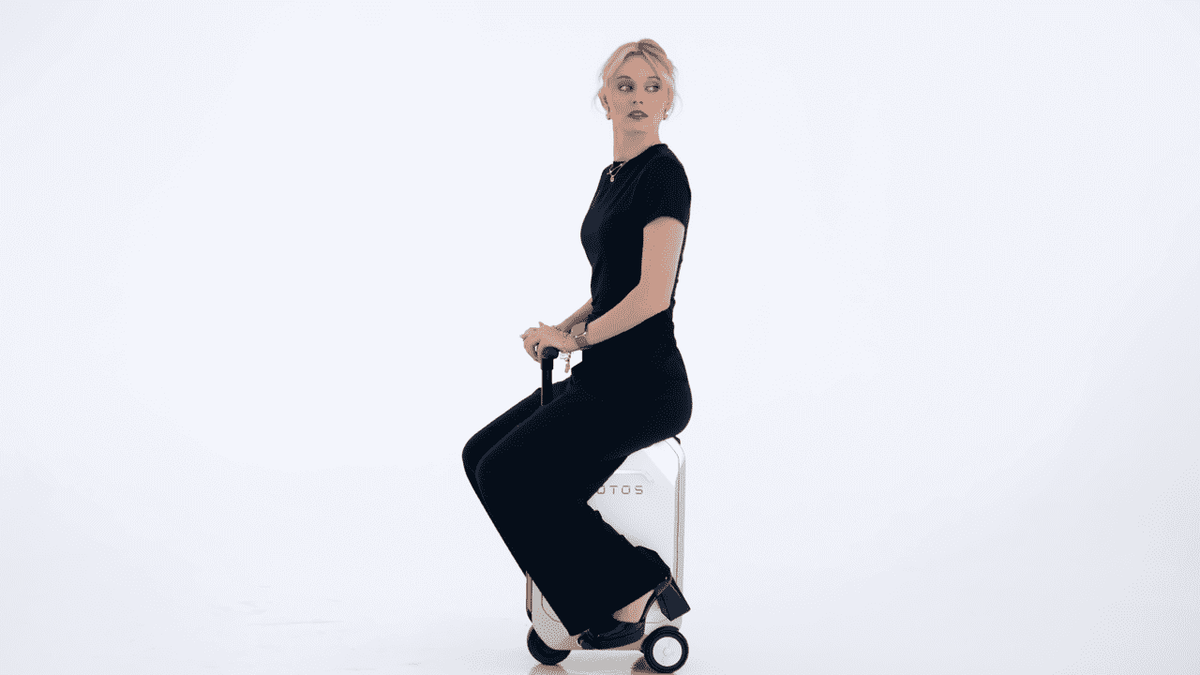 L2-S Smart Rideable Luggage, Foldable Electric Scooter Suitcase, 6.2 mph Max Speed, 6.2-Mile Range, Lightweight Portable Design for Travel & Commute