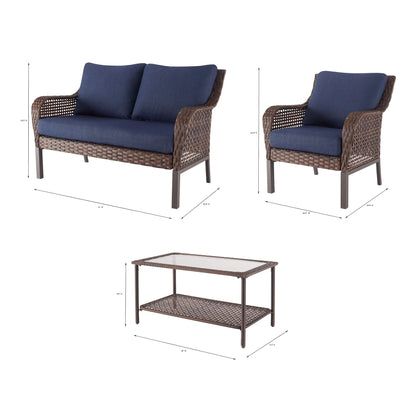 Mainstays Tuscany Ridge 4-Piece Conversation Set, Red