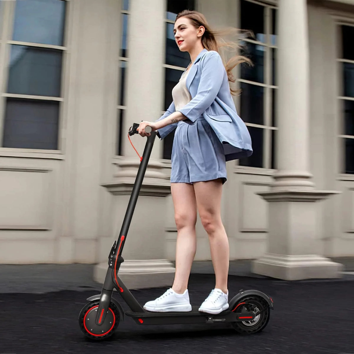 JOYHIS J078 Electric Scooter for Men and Women 8.5" Solid Tire 19mph Power by 350W Motor Max 21 mile Range Folding Commuting E Scooter
